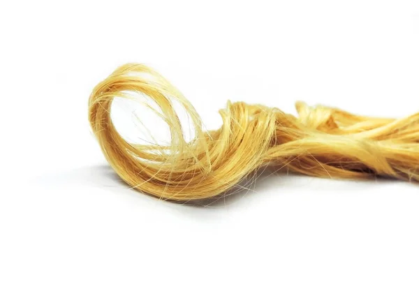 Capelli biondi ricci, isolati — Foto Stock