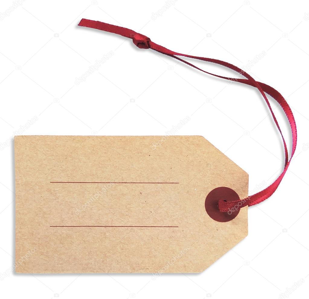 Gift tag or name tag, isolated 