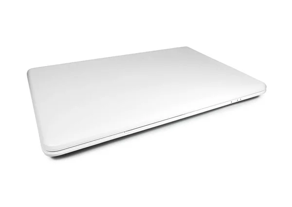 Witte, gesloten laptop of notebook — Stockfoto