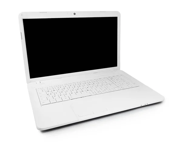 Branco, laptop em branco ou notebook — Fotografia de Stock