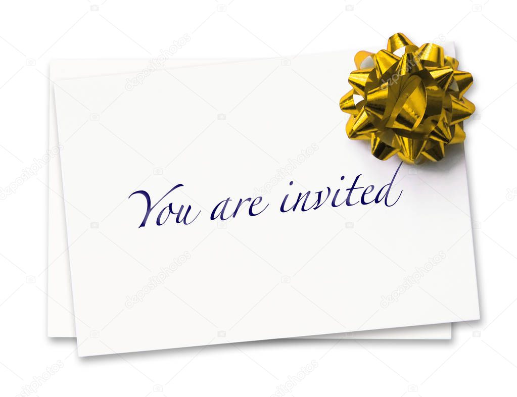 You are invited card with bow