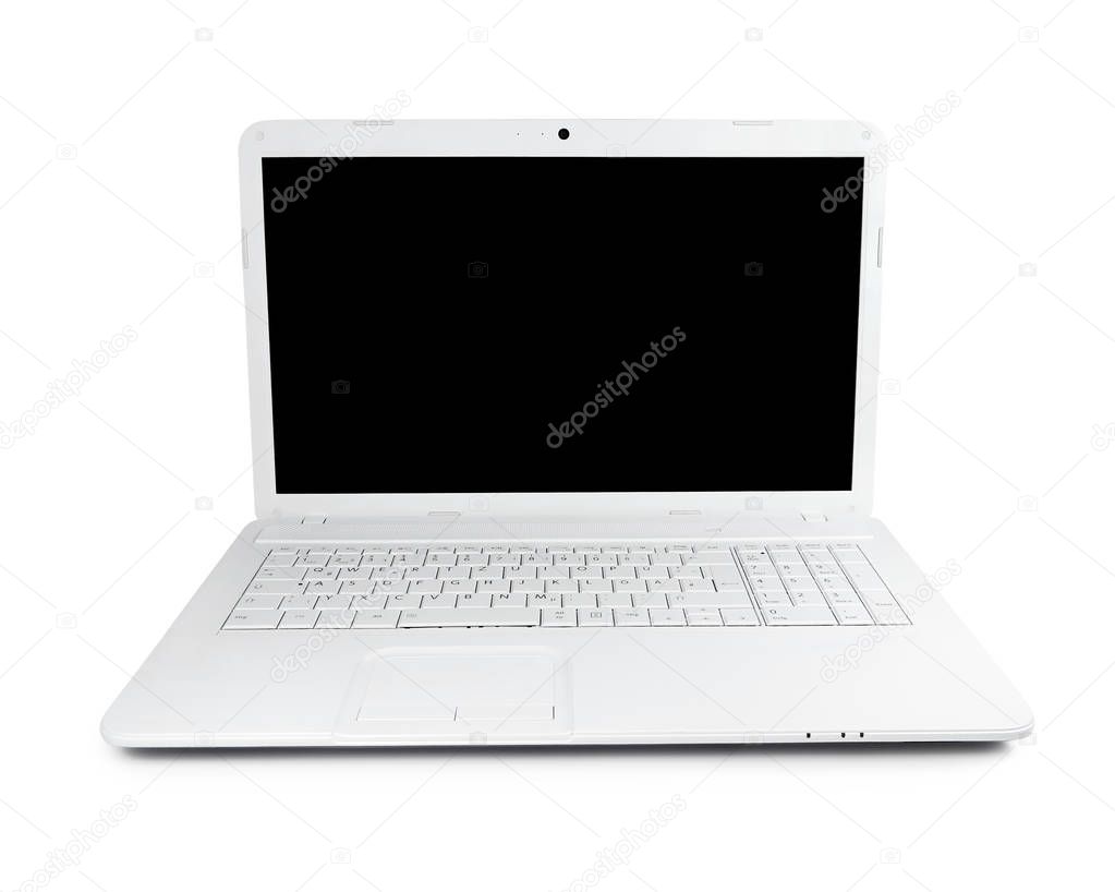 White, blank laptop or notebook