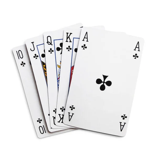 Royal flush, playing cards — Stock Photo, Image
