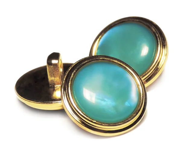 Elegante turquoise en goud knoppen — Stockfoto