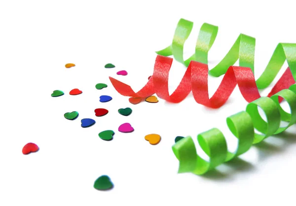 Kıvırcık şerit ve konfeti, parti dekorasyon Telifsiz Stok Imajlar