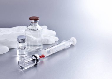 Vial and syringe, medical equipment clipart