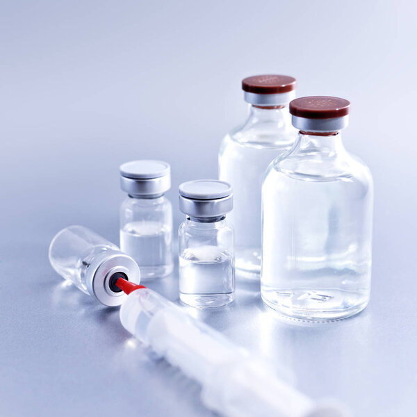Vial and syringe, medical equipment