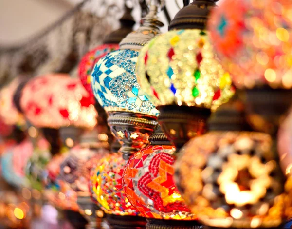 Turkish or oriental lamps on a bazaar — Stock Photo, Image