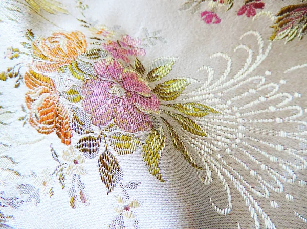 Têxtil floral, full frame shot — Fotografia de Stock