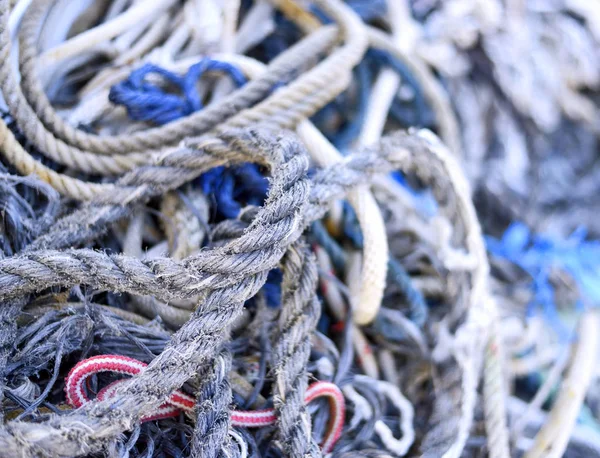 Old, tangled ropes, close-up shot — Stock Photo, Image