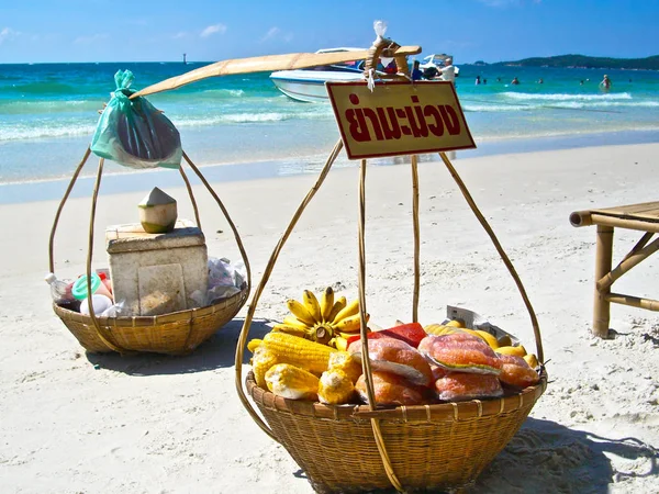 Food baskets on the beach
