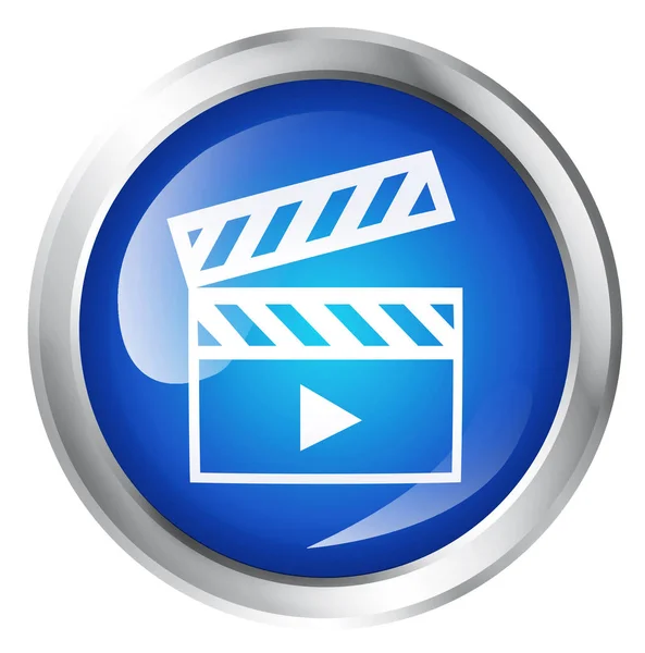 Ícone com símbolo de vídeo ou filme — Fotografia de Stock