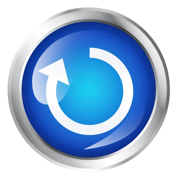 Ikona komputera z załadunkiem lub return symbol — Zdjęcie stockowe