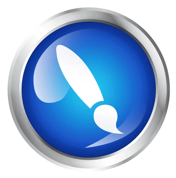 Med pensel symbol ikonen på datorn — Stockfoto