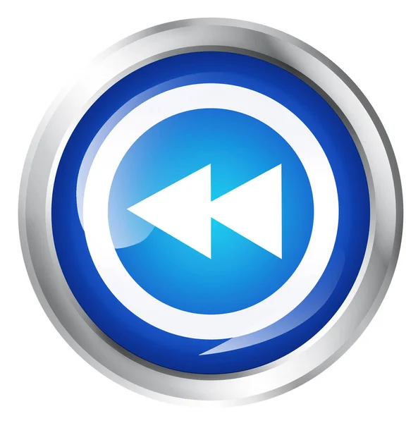 Computer icon with rewind symbol — Stock Photo, Image