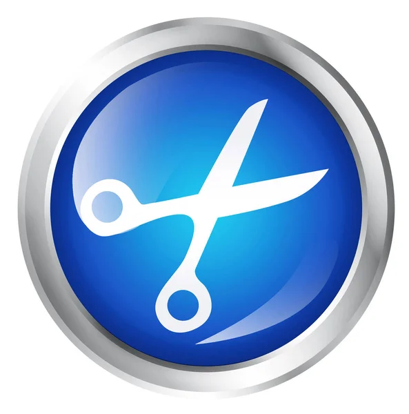 Computer icon with scissors symbol — Stock Photo, Image