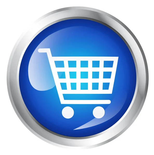 Computer icon with shopping cart symbol — Stock Photo, Image