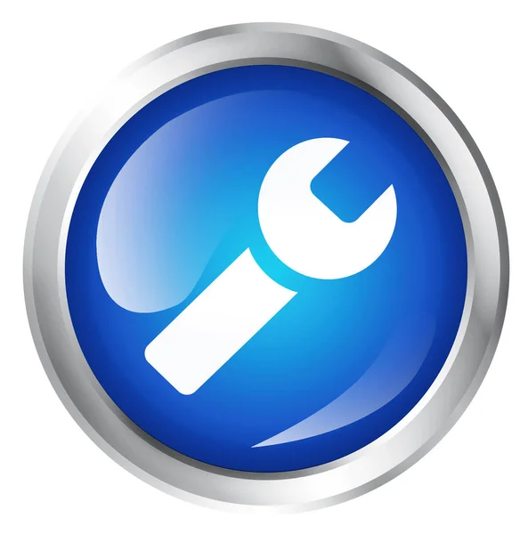 Icono de ordenador con símbolo de herramienta de trabajo — Foto de Stock