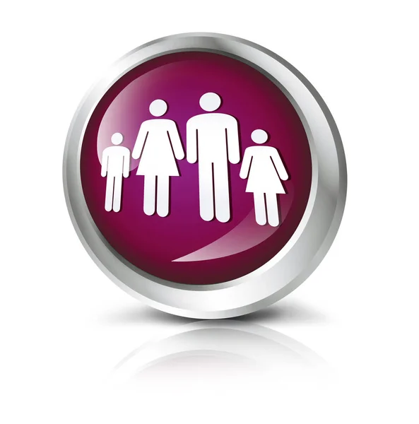Computer icon with family symbol — Stock Photo, Image