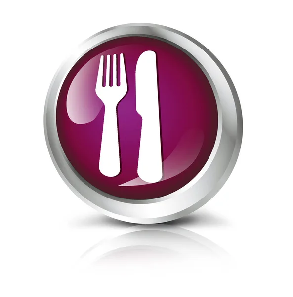 Ícone de computador com símbolo de comida — Fotografia de Stock