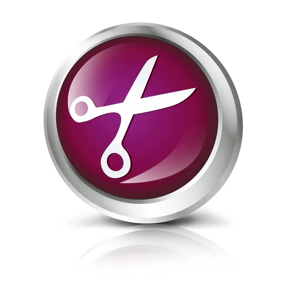 Computer icon with scissors symbol — Stock Photo, Image