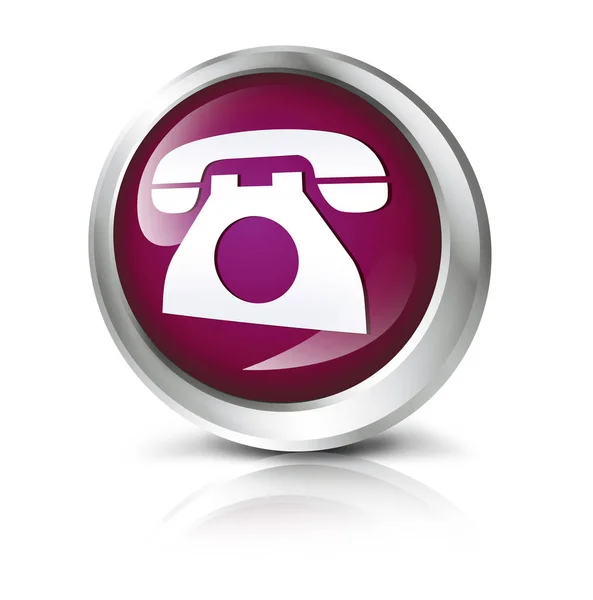 Icono del ordenador con símbolo de teléfono — Foto de Stock