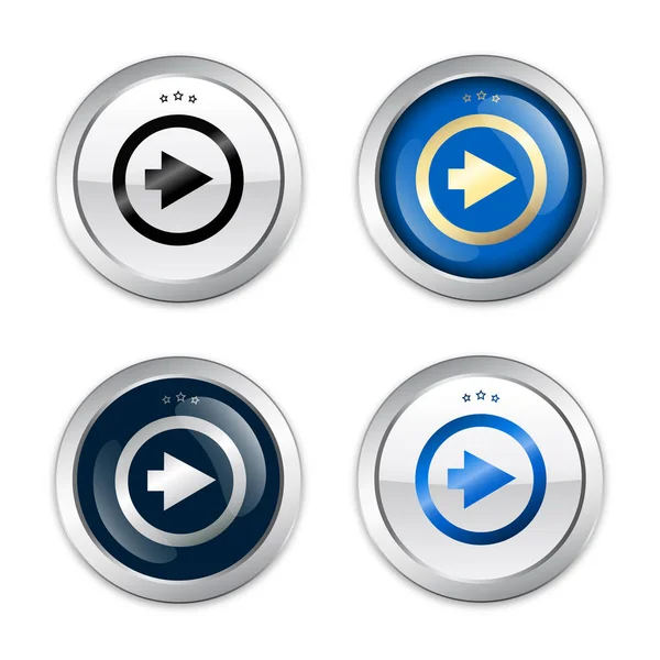 Click forward seals or icons with arrow symbol — Stock Vector