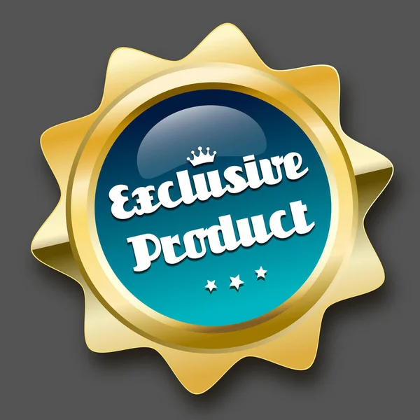 Exclusief product zegel of pictogram met kroon symbool — Stockvector