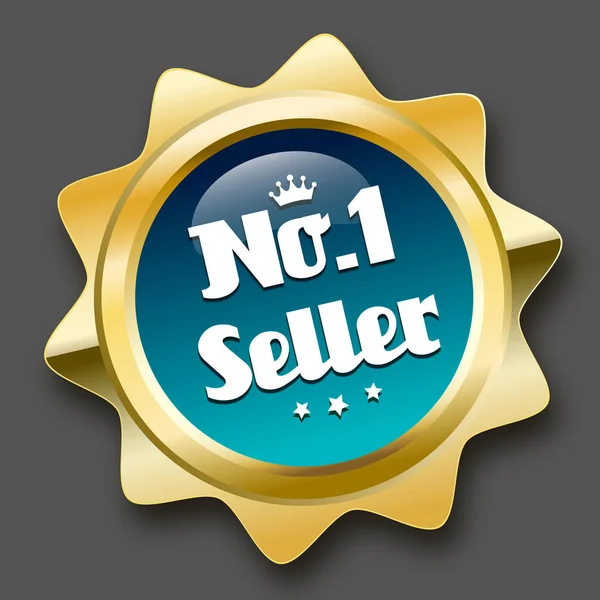 ¡No! Sello de 1 vendedor o icono con símbolo de corona — Vector de stock