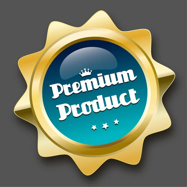 Premium product zegel of pictogram met kroon symbool — Stockvector