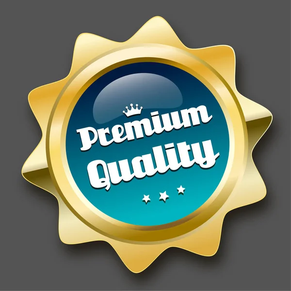 Selo de qualidade premium ou ícone com símbolo da coroa — Vetor de Stock