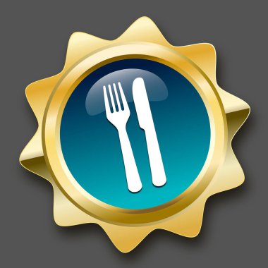 Restoran mühür veya çatal ve bıçak sembolü simgesi