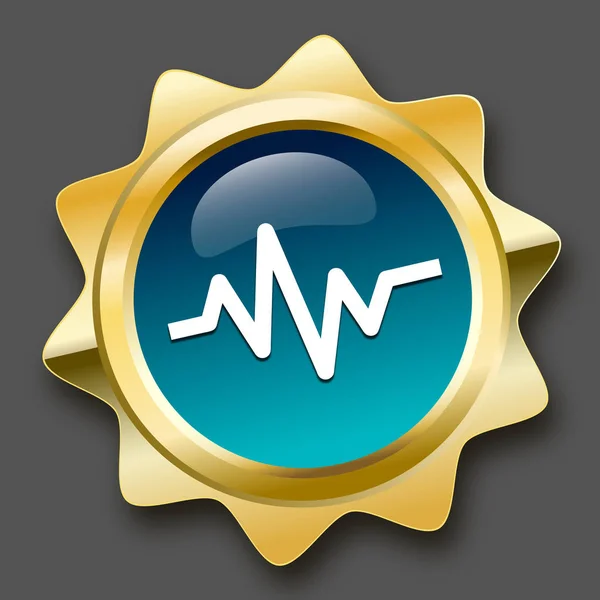Kardiológiai pecsét vagy ikon a szív verni szimbólum — Stock Vector