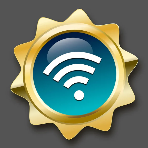 無料の Wifi 保証シールまたは Wifi のシンボルとアイコン — ストックベクタ
