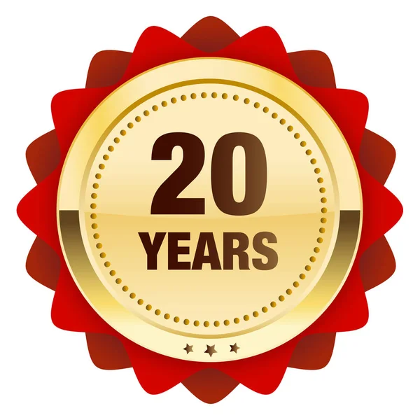 20 anos de selo ou ícone —  Vetores de Stock