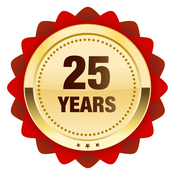 25 anos de selo ou ícone —  Vetores de Stock
