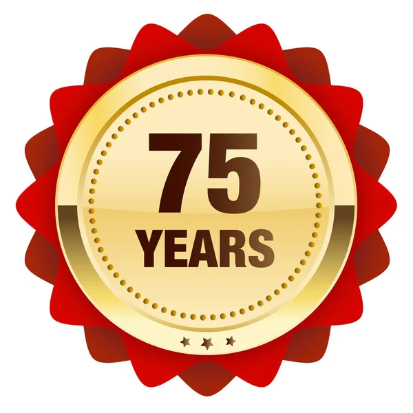 75 anos de selo ou ícone —  Vetores de Stock