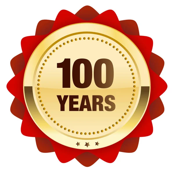 100 anos de selo ou ícone —  Vetores de Stock