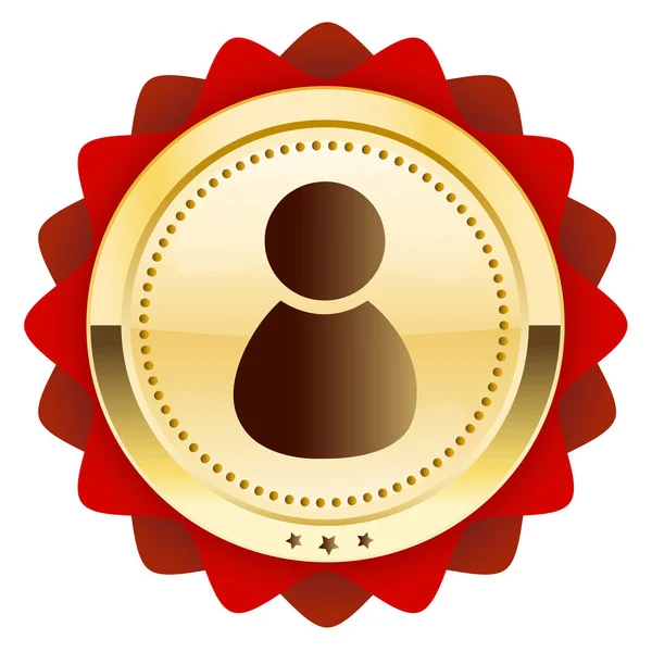 Miglior sigillo di servizio o icona con admin o simbolo della persona — Vettoriale Stock