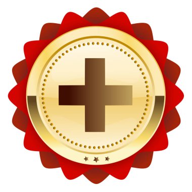 İlk yardım mühür veya çapraz sembolü simgesi