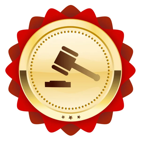 Justice seal or icon with hammer symbol — Stock Vector