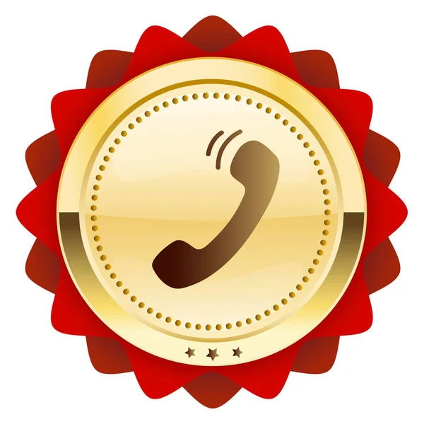 Sello de comunicación o icono con símbolo de teléfono — Vector de stock