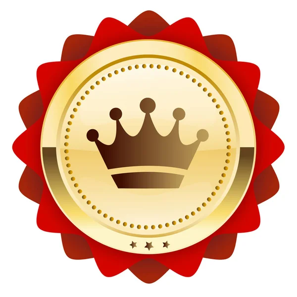 Sigillo di qualità più fine o icona con simbolo corona — Vettoriale Stock