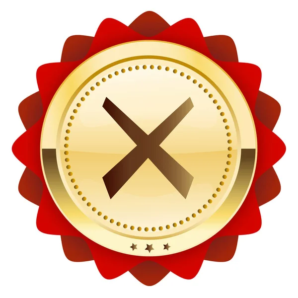Sigillo di divieto o icona con simbolo a croce — Vettoriale Stock