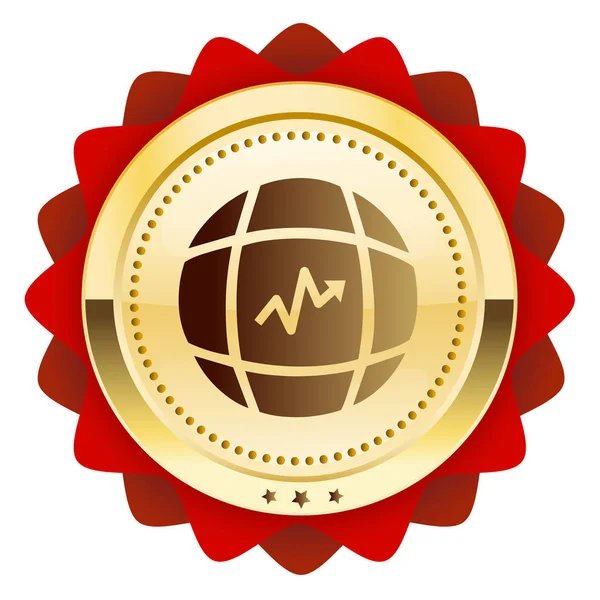 全球贸易印章或带有箭头符号图标 — 图库矢量图片