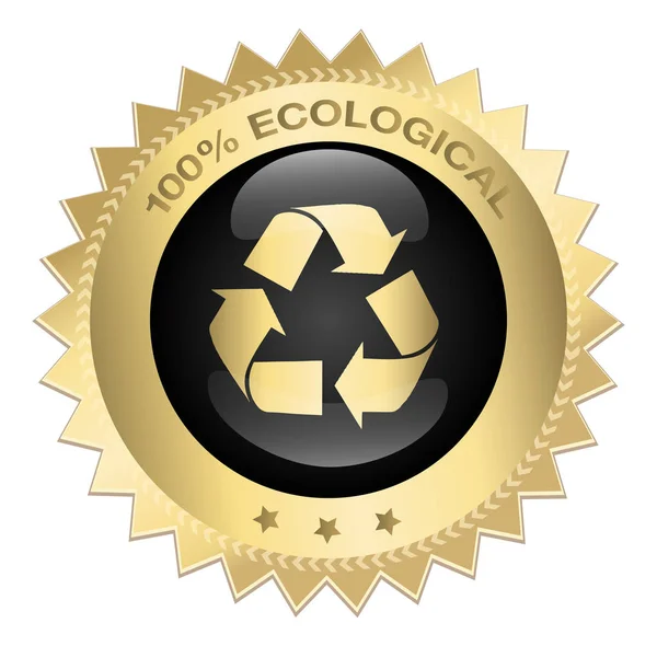 100% ecological guaranteed seal or icon — Stock Vector