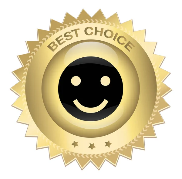 Miglior sigillo o icona scelta con simbolo smiley — Vettoriale Stock