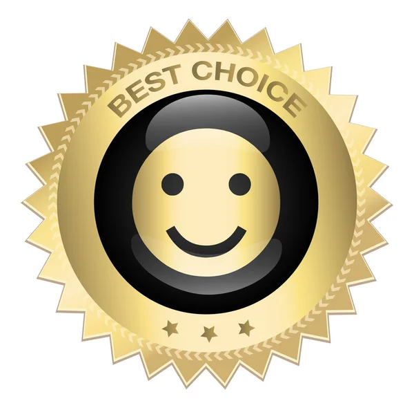 Beste keuze zegel of pictogram met smiley symbool — Stockvector