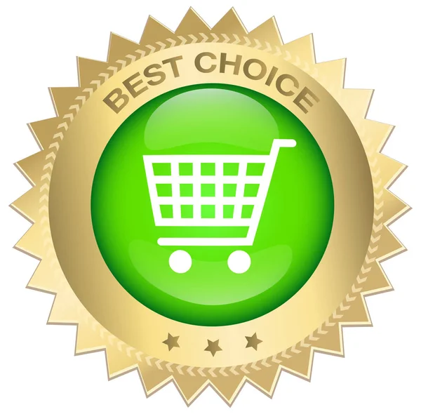 Best choice seal or icon with shopping cart symbol — Stock Vector