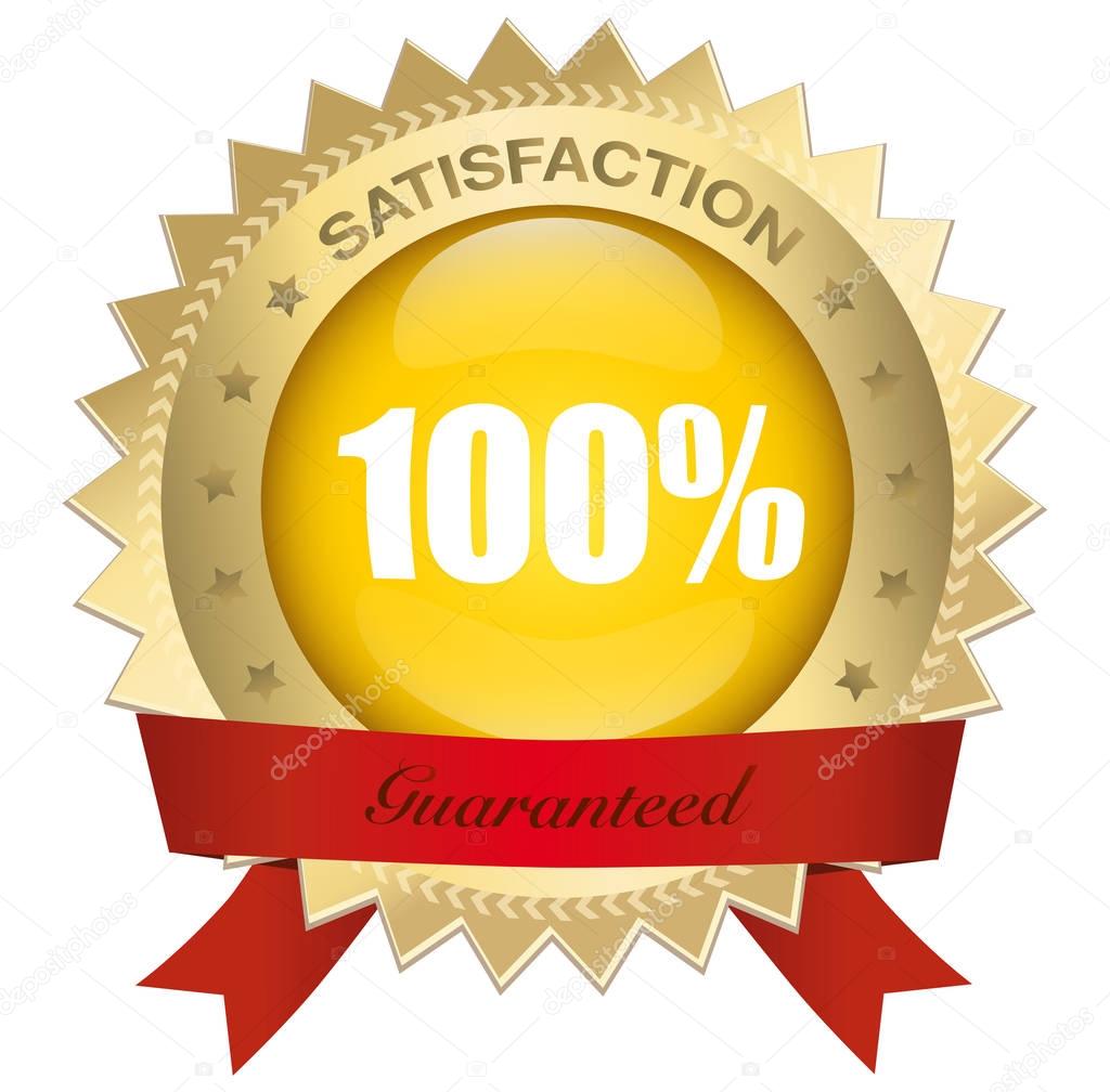 Satisfaction guaranteed button or vector icon.